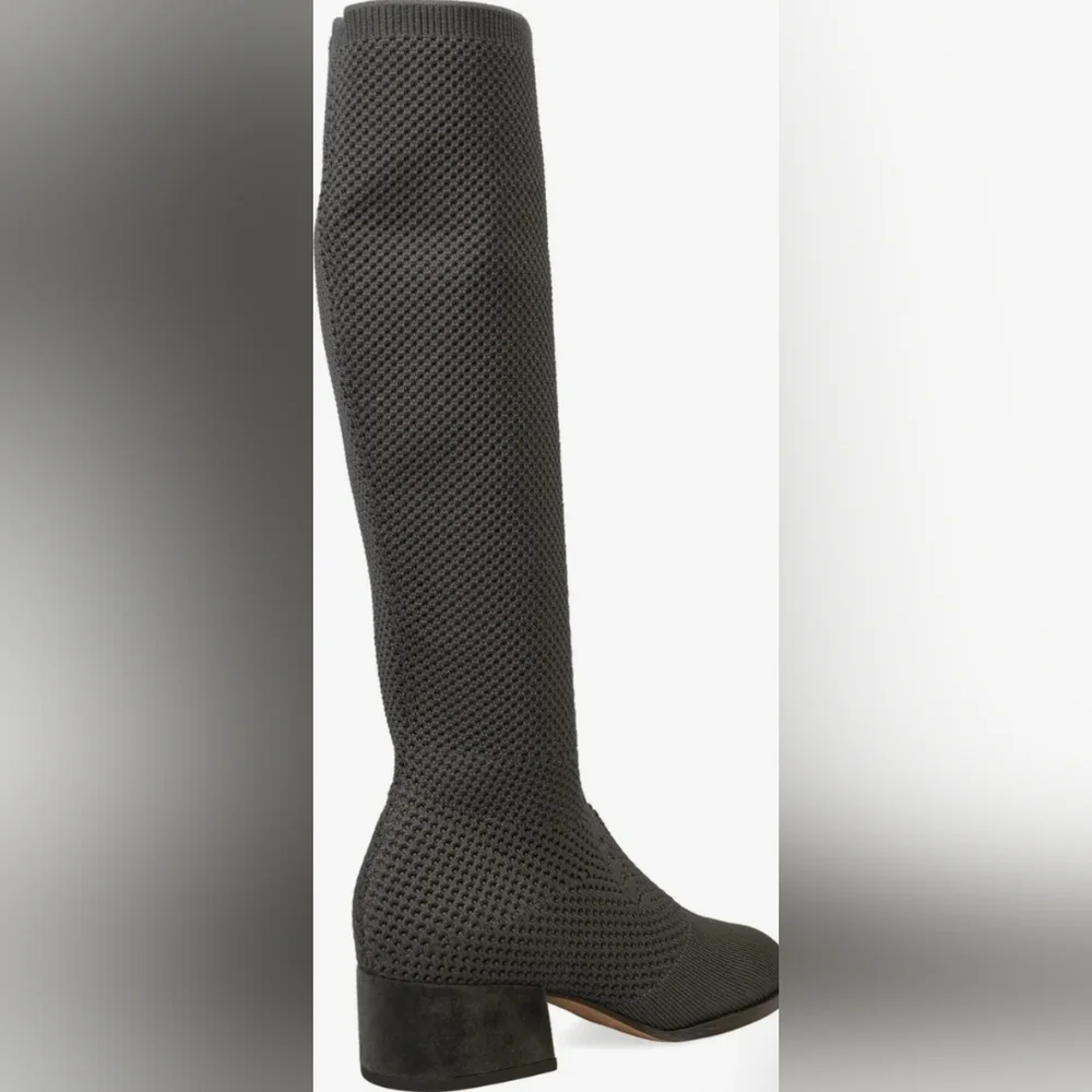 Eileen Fisher Charcoal Heeled Boots - Picture 6 of 12